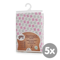 Bambusové prestieradlo XKKO BMB 50x70 - Baby Pink Cross 5x1ks (VO bal.)