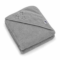 BIO Bavlnená froté osuška s kapucňou XKKO Organic 90x90 - Silver Stars