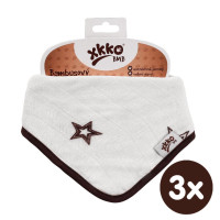 Bambusová šatka XKKO BMB - Natural Brown Stars 3x1ks VO bal.