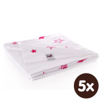 Bambusová deka XKKO BMB 130x70 - Magenta Stars 5x1ks VO bal.