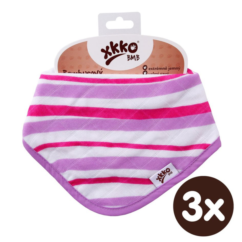 Bambusová šatka XKKO BMB - Lilac Waves 3x1ks VO bal.