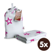 Bambusová zavinovačka XKKO BMB 120x120 - Magenta Stars  5x1ks VO bal.