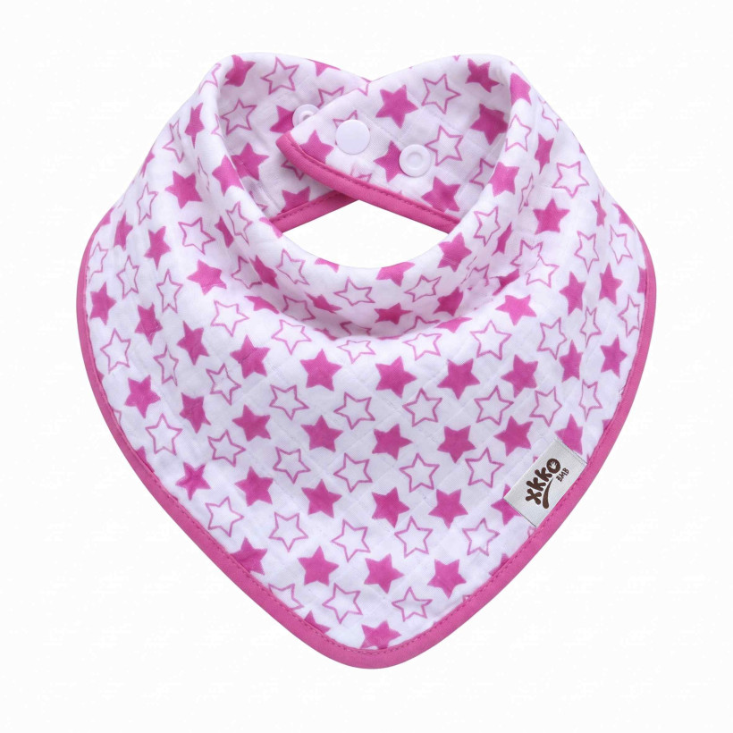 Bambusová šatka XKKO BMB - Little Stars Magenta 3x1ks VO bal.