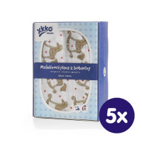 Biobavlnená plienka XKKO Organic 120x120 - Rocking Horses Gold 5x1ks (VO balenie)