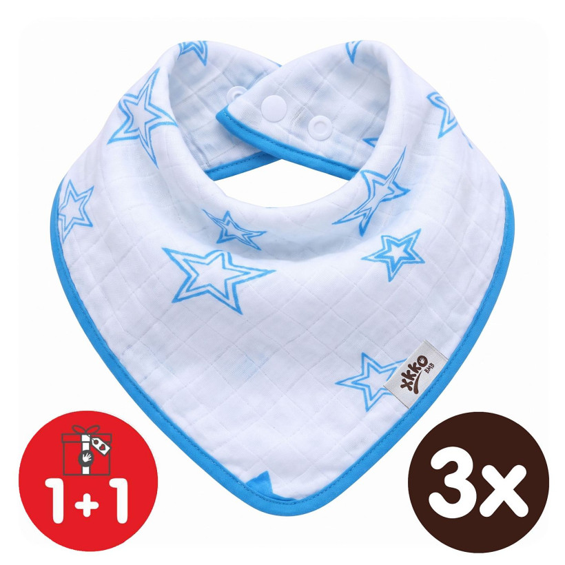 Bambusová šatka XKKO BMB - Cyan Stars 3x1ks VO bal.