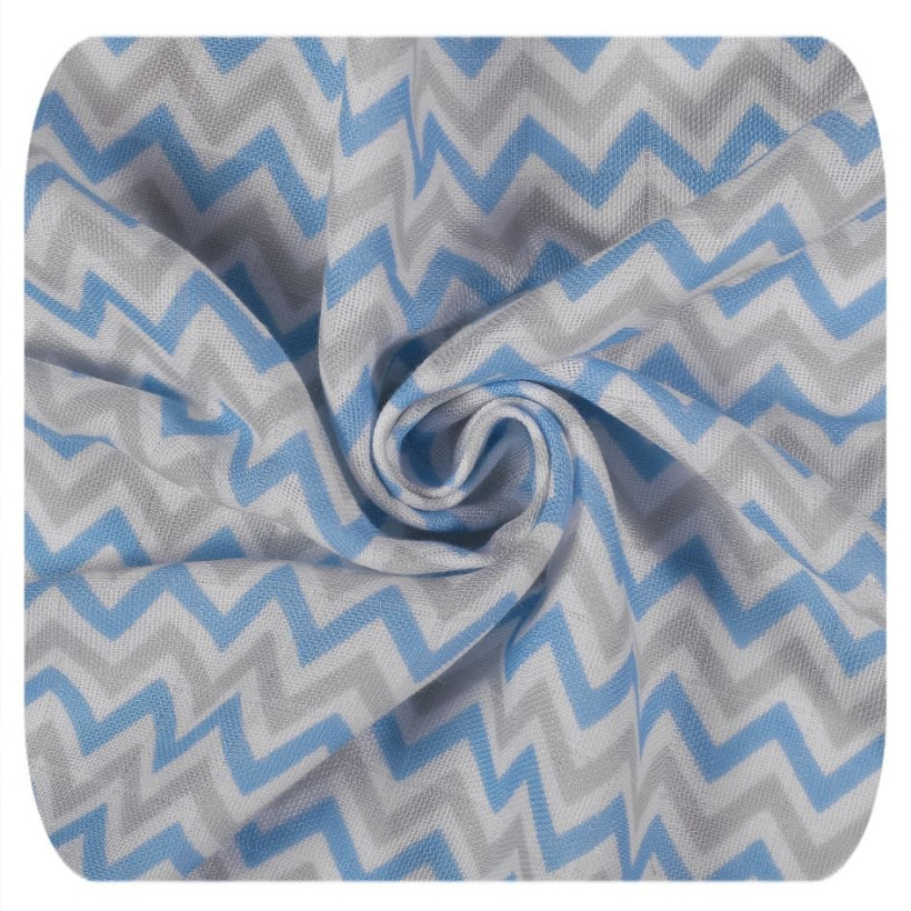 Bambusová zavinovačka XKKO BMB 120x120 - Scandinavian Baby Blue Chevron 5x1ks VO bal.