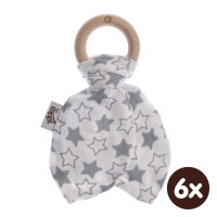 Hryzátko XKKO BMB Lístky - Silver Little Stars 6x1ks (VO balenie)
