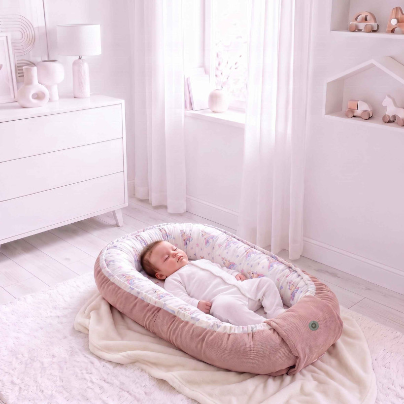 Obojstranné hniezdo pre bábätko XKKO LUX - Unicorns