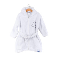 BIO Bavlnený župan XKKO Organic - White Stars 12-24m