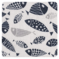 Biobavlnená plienka XKKO Organic 120x120 - Silver Fish