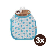 Bambusový podbradník XKKO BMB - Little Stars Cyan 3x1ks VO bal.