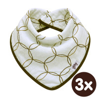 Bambusová šatka XKKO BMB - Natural Brown Circles 3x1ks VO bal.