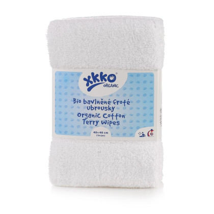 BIO bavlnené obrúsky XKKO Organic 40x40 - White