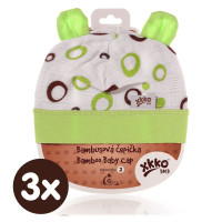 Bambusová čiapočka XKKO BMB - Lime Bubbles 3x1ks VO bal.