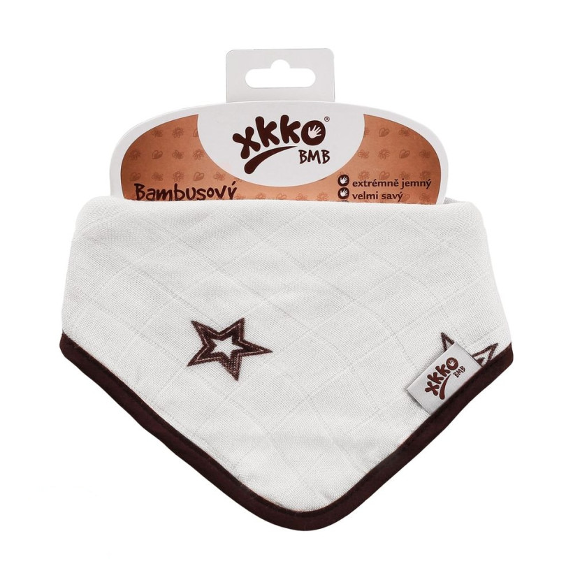 Bambusová šatka XKKO BMB - Natural Brown Stars