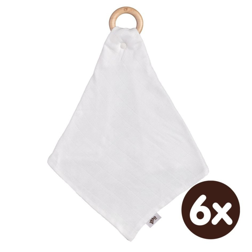 Hryzátko XKKO BMB s plienkou - White 6x1ks (VO balenie)