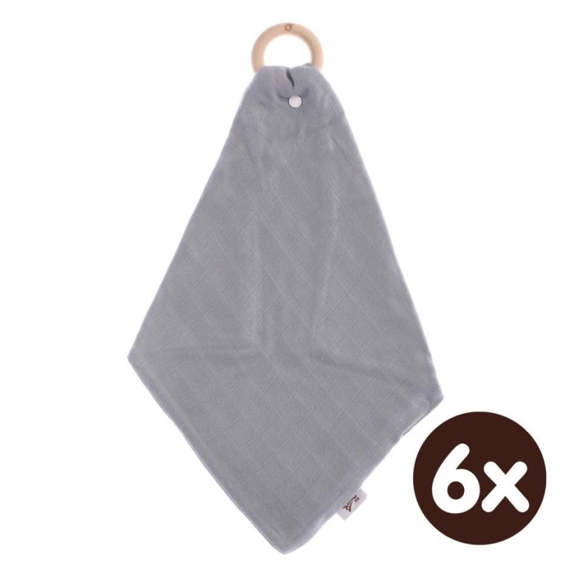 Hryzátko XKKO BMB s plienkou - Silver 6x1ks (VO balenie)