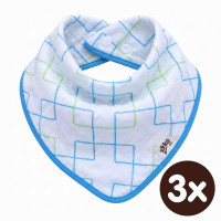 Bambusová šatka XKKO BMB - Cyan Squares 3x1ks VO bal.