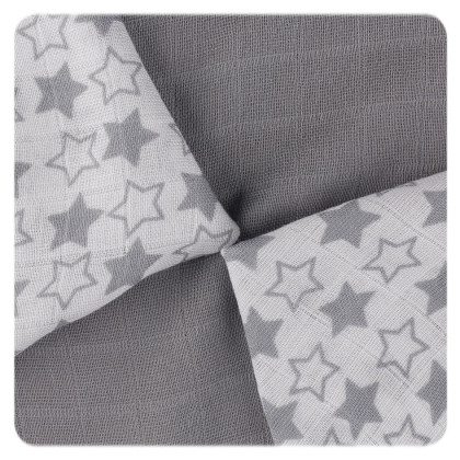 Bambusové obrúsky XKKO BMB 30x30 - Little Stars Silver MIX