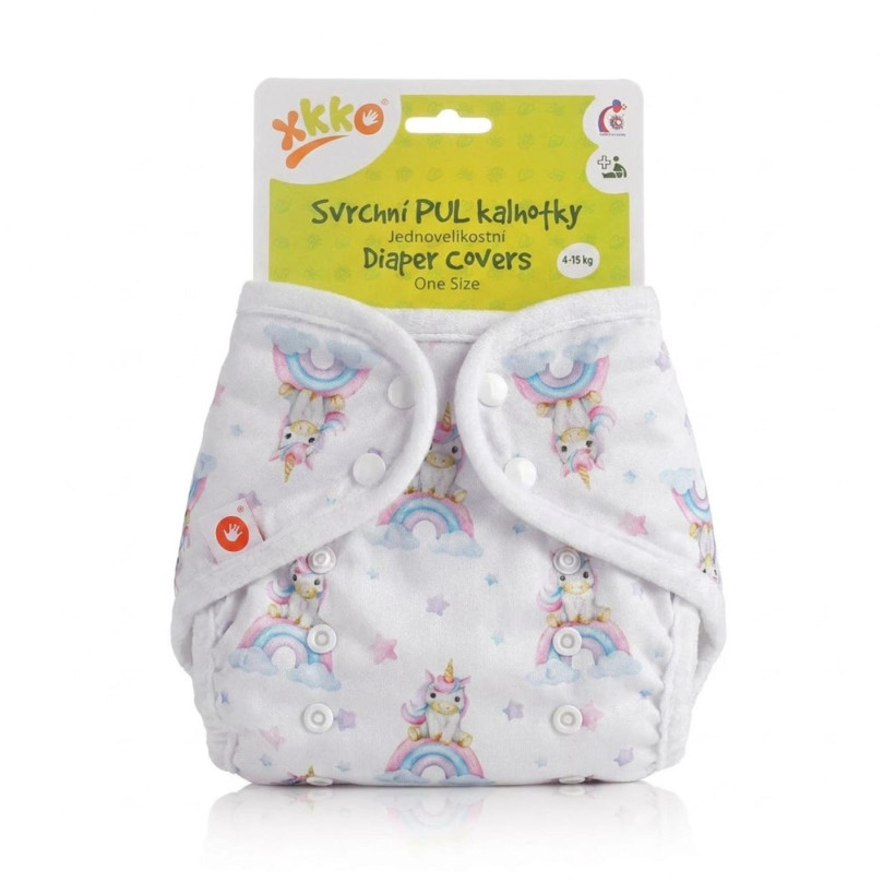 Vrchné plienkové nohavičky XKKO One Size - Unicorns