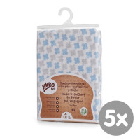 Bambusové prestieradlo XKKO BMB 50x70 - Baby Blue Cross 5x1ks (VO bal.)