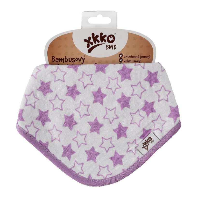 Bambusová šatka XKKO BMB - Little Stars Lilac 3x1ks VO bal.