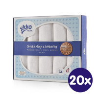 Plienky z biobavlny XKKO Organic 80x80 Staré časy - Biele 20x5ks VO bal.