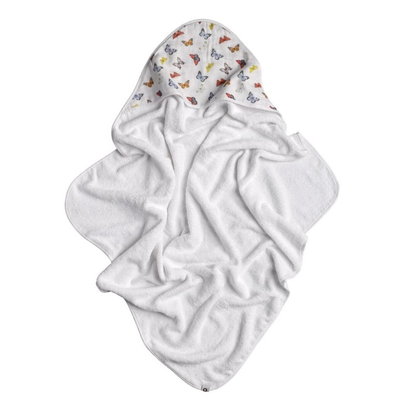 Bambusová froté osuška s kapucňou XKKO BMB 90x90 - Butterflies 5x1ks (VO bal.)