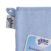 BIO bavlnené froté žinka XKKO Organic - Baby Blue 5x1ks (VO bal.)