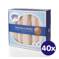 Plienky z biobavlny XKKO Organic 70x70 Staré časy - Natural 40x5ks VO bal.