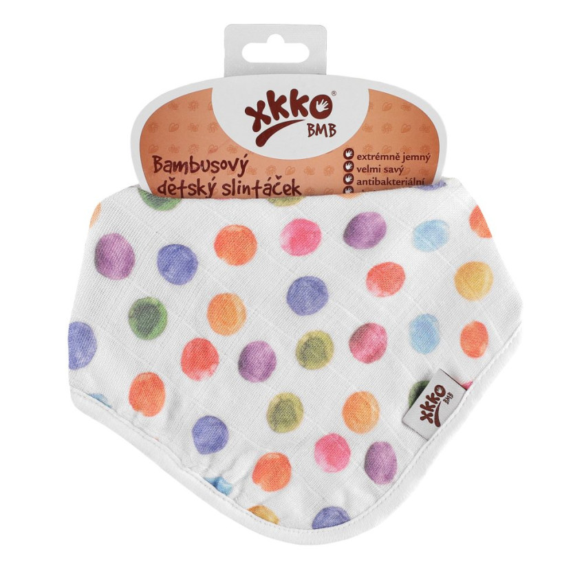 Bambusová šatka XKKO BMB Digi - Watercolour Polka Dots