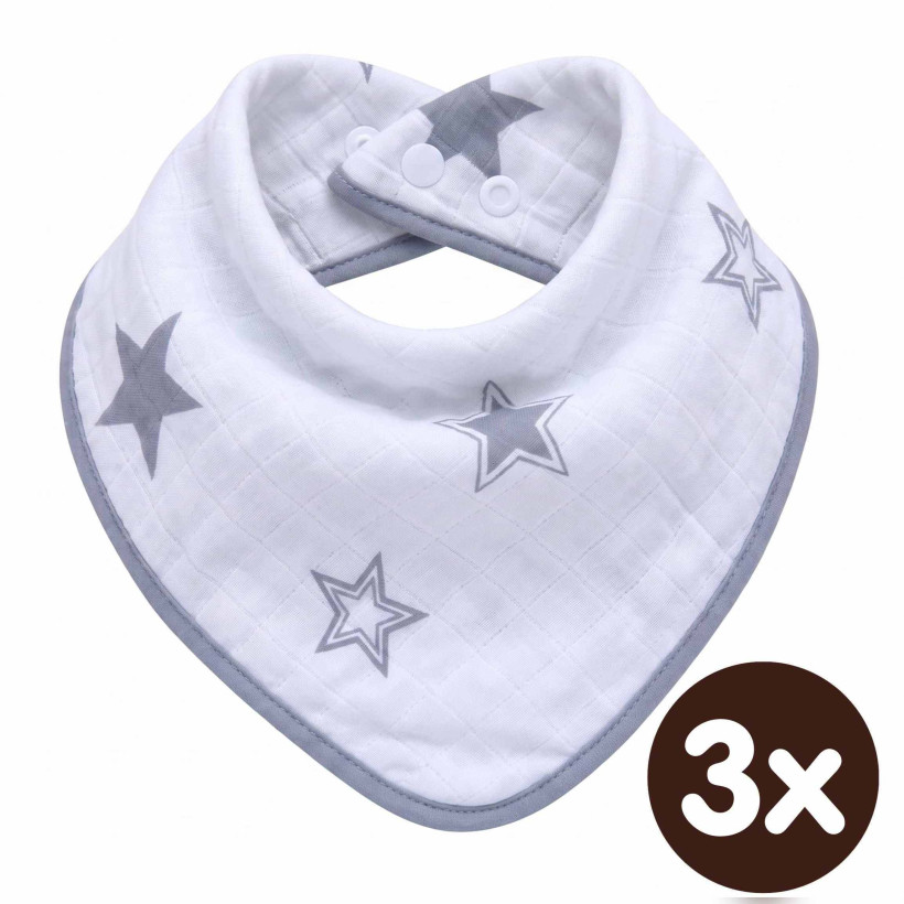 Bambusová šatka XKKO BMB - Silver Stars 3x1ks VO bal.