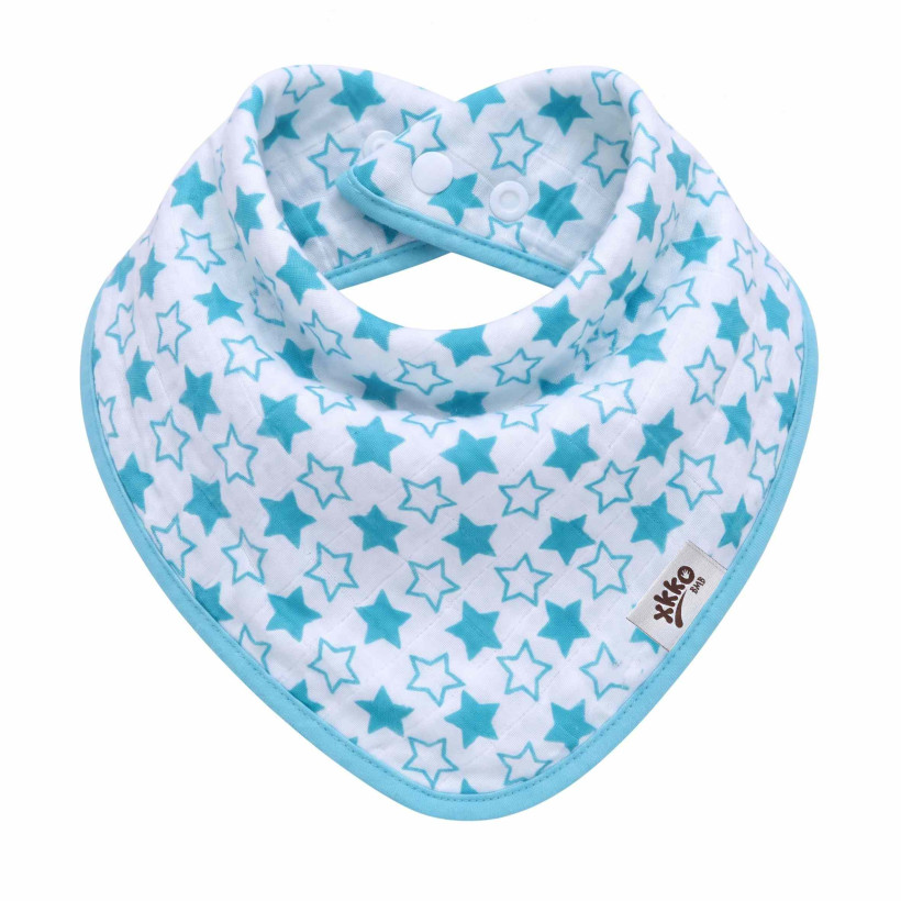 Bambusová šatka XKKO BMB - Little Stars Turquoise 3x1ks VO bal.