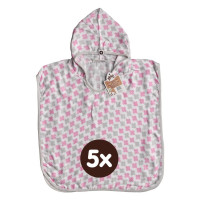 Bambusové pončo XKKO BMB - Cross Baby Pink 5x1ks (VO balenie)