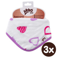 Bambusová šatka XKKO BMB - Lilac Hearts 3x1ks VO bal.