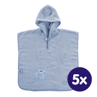 BIO Bavlnené pončo XKKO Organic - Baby Blue Stars 5x1ks (VO bal.)