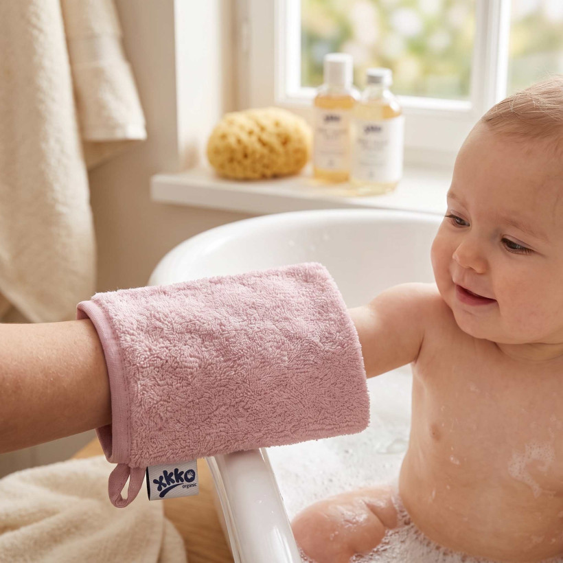 BIO bavlnené froté žinka XKKO Organic - Baby Pink 5x1ks (VO bal.)