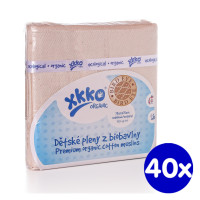 Plienky z biobavlny XKKO Organic 70x70 Bird Eye - Natural 40x5ks VO bal.