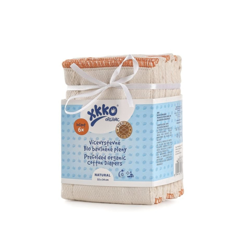 Viacvrstvé plienky XKKO Organic (4/6/4) - BirdEye Infant Natural