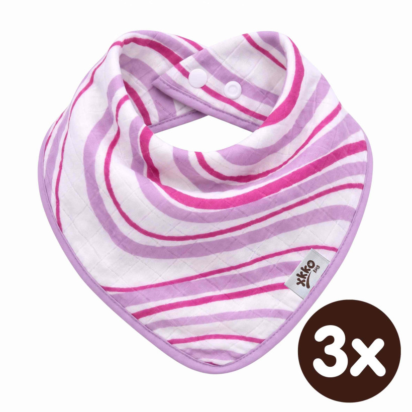 Bambusová šatka XKKO BMB - Lilac Waves 3x1ks VO bal.