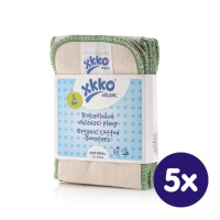 Vkladacie plienky XKKO Organic Twill - Natural Veľkosť L 5x6ks (VO balenie)