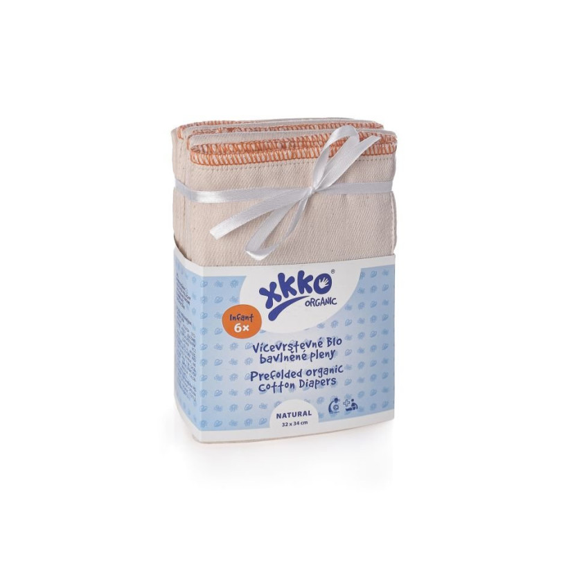 Viacvrstvé plienky XKKO Organic (4/8/4) - Infant Natural 6x6ks (VO bal.)