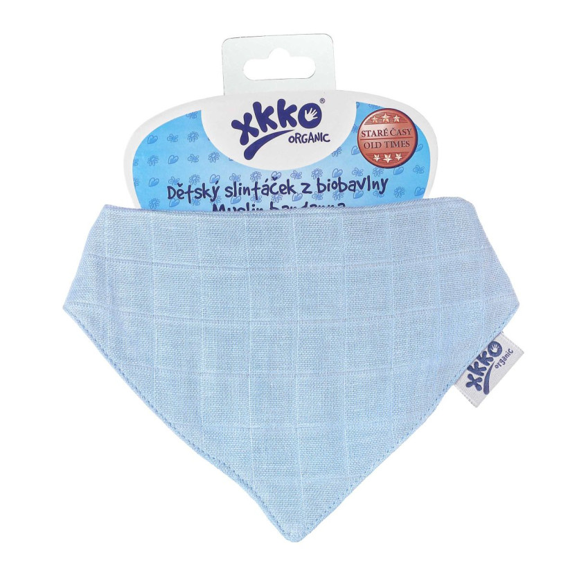 Šatka XKKO Organic Staré časy - Sky Blue 3x1ks VO bal.