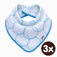 Bambusová šatka XKKO BMB - Cyan Circles 3x1ks VO bal.