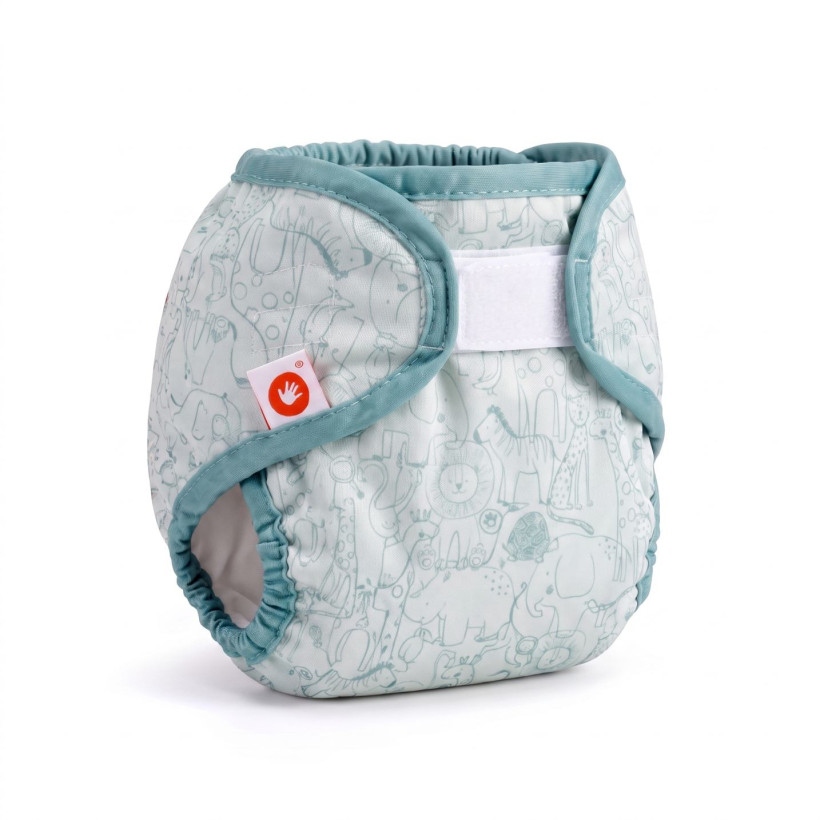 Vrchné plienkové nohavičky XKKO Newborn - Safari Granite Green