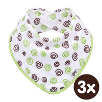 Bambusová šatka XKKO BMB - Lime Spirals 3x1ks VO bal.