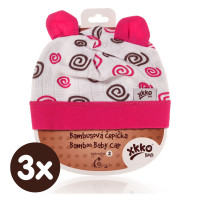Bambusová čiapočka XKKO BMB - Magenta Spirals 3x1ks VO bal.