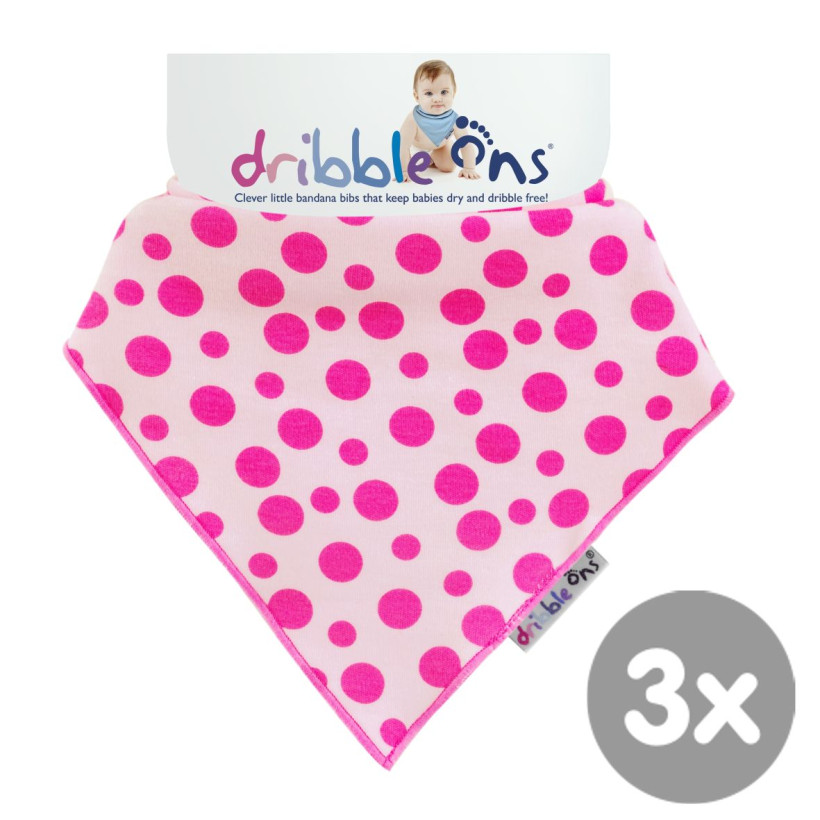 Dribble Ons Designer - Pink Spots 3x1ks VO bal.