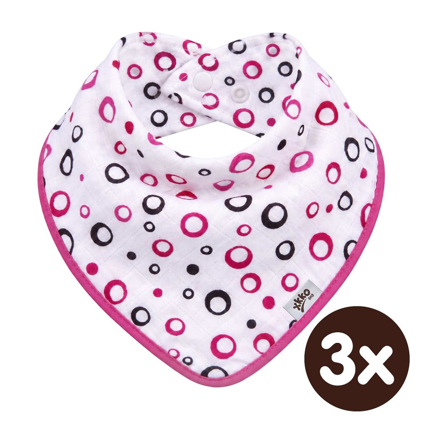 Bambusová šatka XKKO BMB - Magenta Bubbles 3x1ks VO bal.
