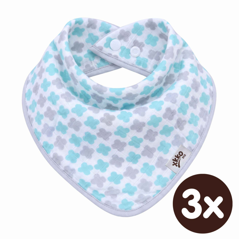 Bambusová šatka XKKO BMB - Scandinavian Mint Cross 3x1ks VO bal.